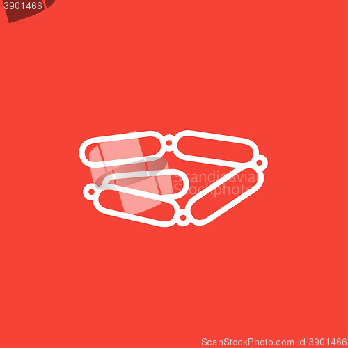 Image of Chain of sausages line icon.