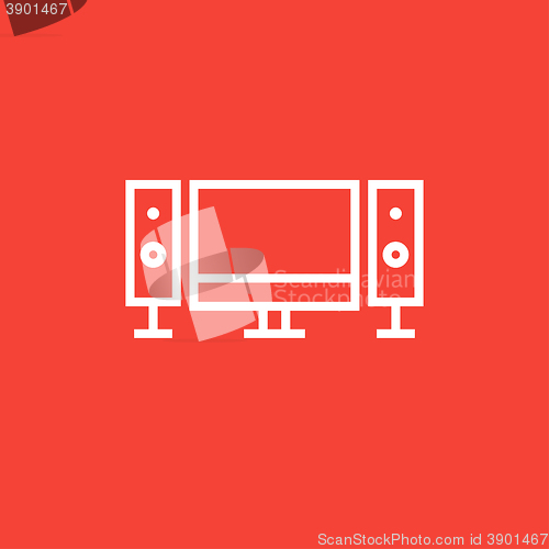 Image of  Home cinema system line icon.