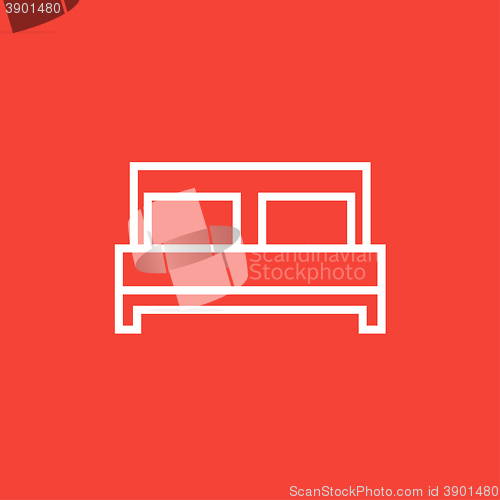 Image of Double bed line icon.