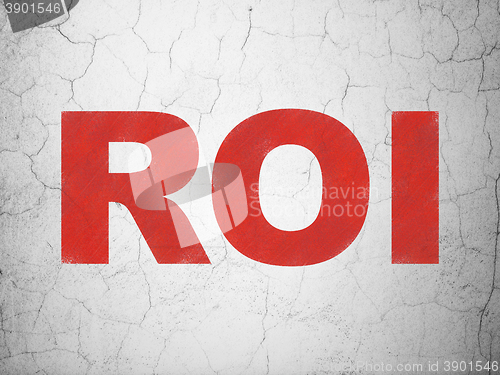 Image of Business concept: ROI on wall background