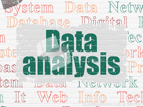 Image of Data concept: Data Analysis on wall background