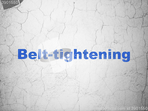 Image of Business concept: Belt-tightening on wall background