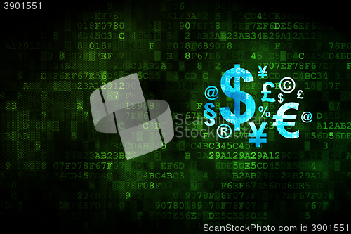 Image of News concept: Finance Symbol on digital background