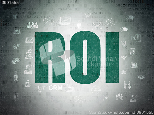 Image of Business concept: ROI on Digital Data Paper background