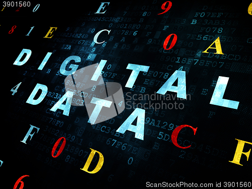 Image of Data concept: Digital Data on Digital background