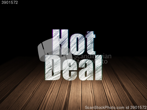 Image of Finance concept: Hot Deal in grunge dark room
