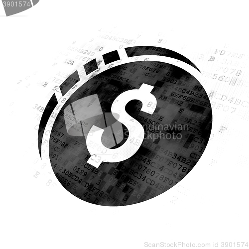 Image of Banking concept: Dollar Coin on Digital background