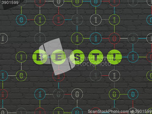 Image of Finance concept: Best! on wall background