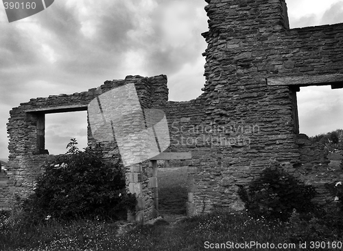 Image of Ruins Under a Moody Sky