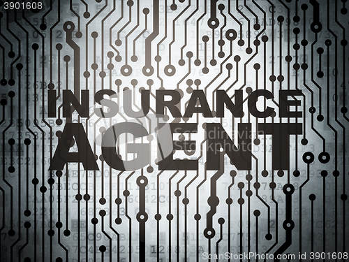 Image of Insurance concept: circuit board with Insurance Agent