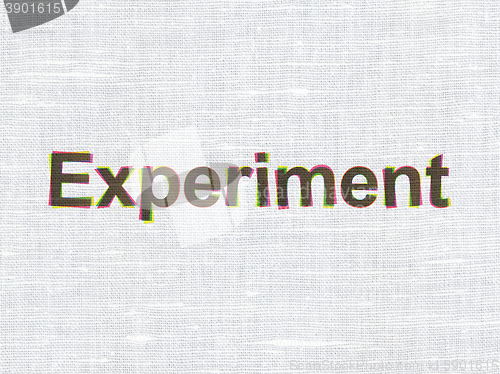 Image of Science concept: Experiment on fabric texture background