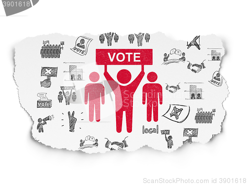 Image of Political concept: Election Campaign on Torn Paper background