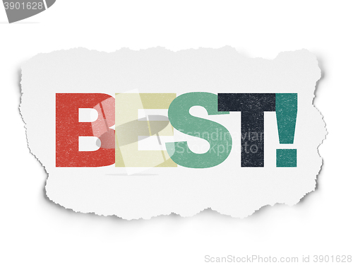 Image of Business concept: Best! on Torn Paper background