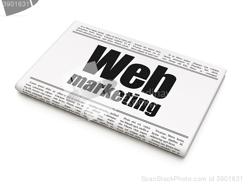 Image of Web design concept: newspaper headline Web Marketing