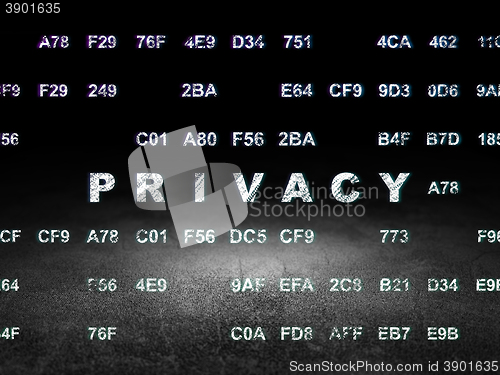Image of Protection concept: Privacy in grunge dark room