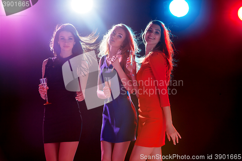 Image of Beautiful girls dancing at the party