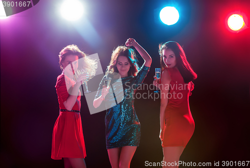 Image of Beautiful girls dancing at the party