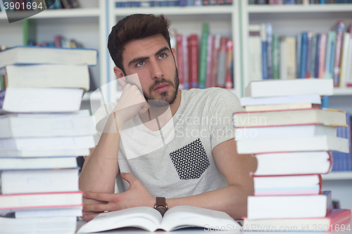 Image of student study  in school library