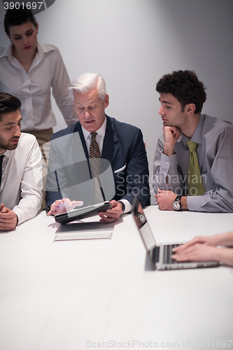 Image of business people group on meeting at modern startup office