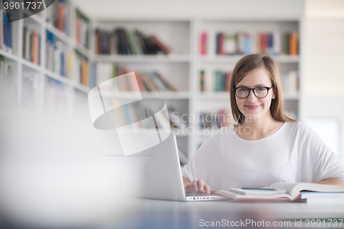 Image of student study in library