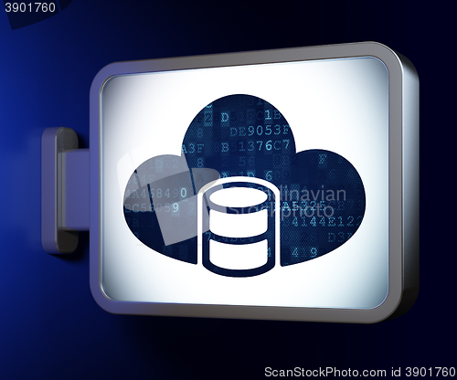 Image of Cloud technology concept: Database With Cloud on billboard background