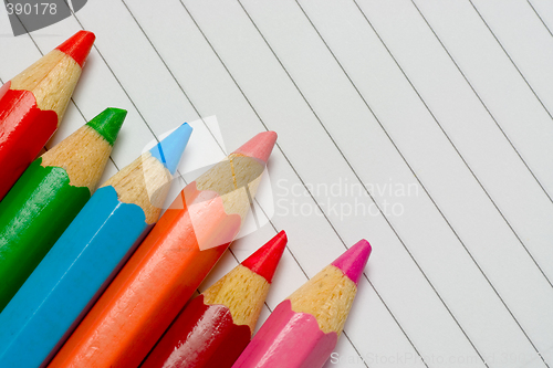 Image of Color pencils on a notepad

