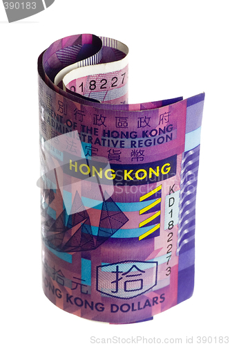 Image of Hong Kong currency rolled

