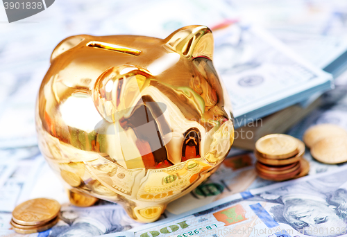 Image of Piggy bank and money