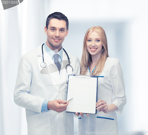 Image of two young attractive doctors