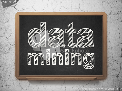 Image of Data concept: Data Mining on chalkboard background
