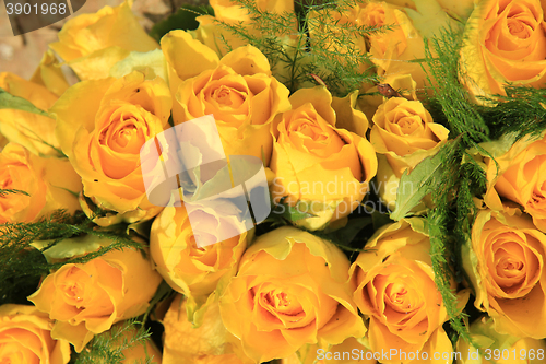 Image of Yellow rose wedding arrangement