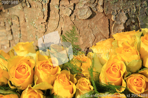 Image of Yellow rose wedding arrangement