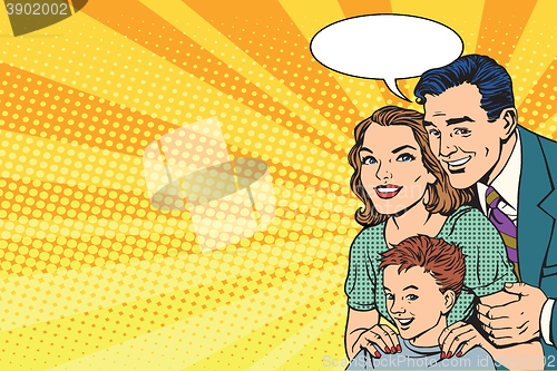 Image of Happy retro family on the poster