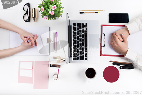 Image of Workplace at the office. Technology.
