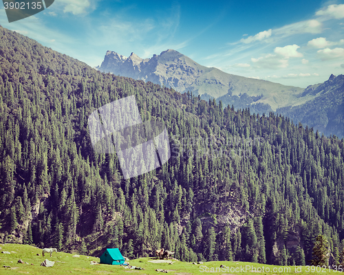 Image of Camp tent in mountain