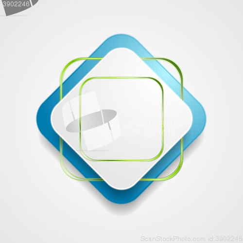 Image of Abstract blue green square shape sticker
