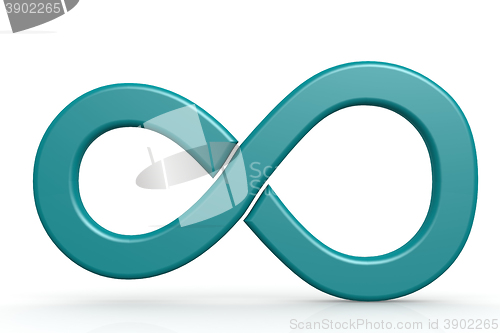 Image of Blue infinity sign on white background