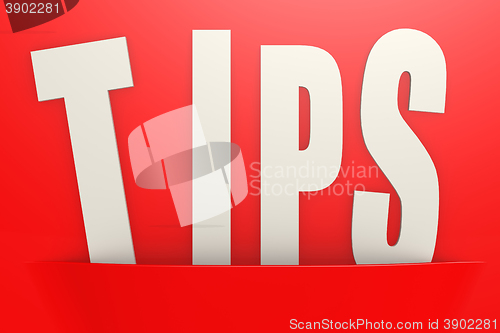 Image of White tips word in red pocket, business concept