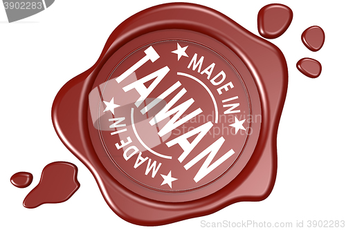 Image of Made in Taiwan label seal isolated