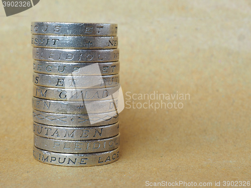 Image of Pound coins pile