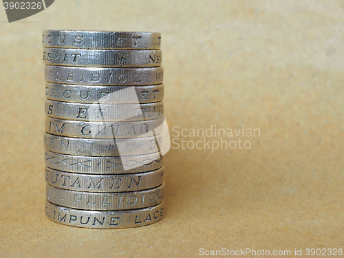 Image of Pound coins pile