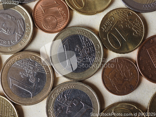 Image of Euro coins flat lay