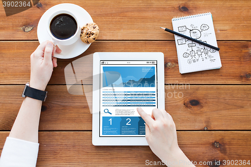 Image of close up of woman with chart on tablet pc