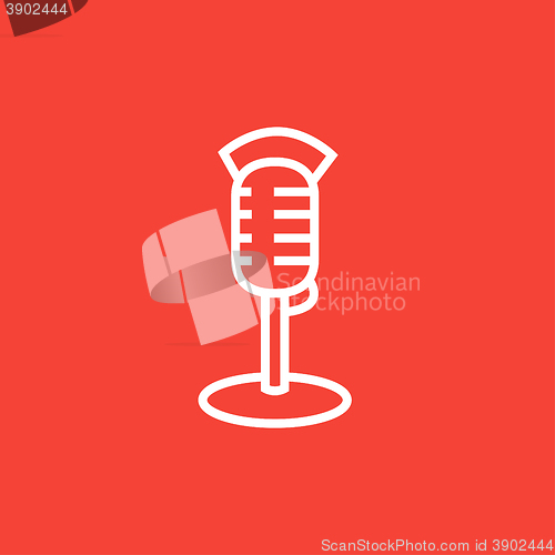 Image of Retro microphone line icon.
