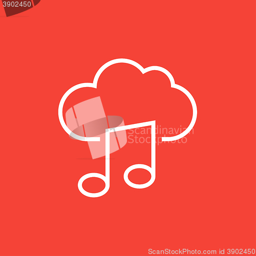 Image of Cloud music line icon.