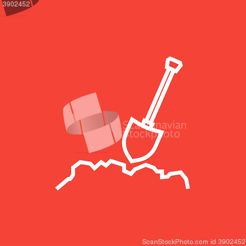 Image of Mining shovel line icon.