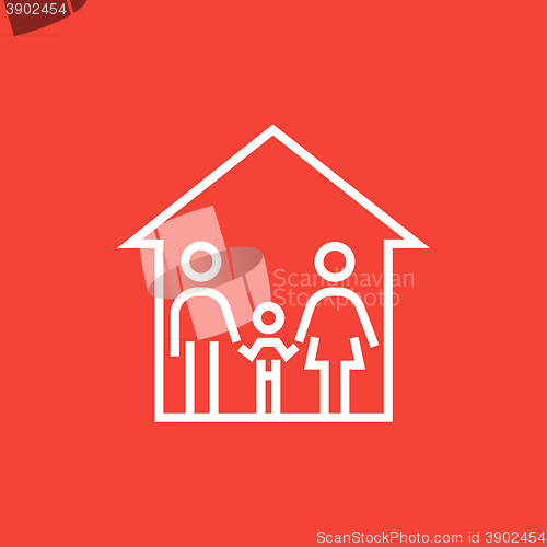 Image of Family house line icon.