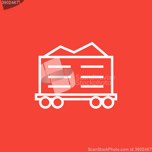 Image of Cargo wagon line icon.