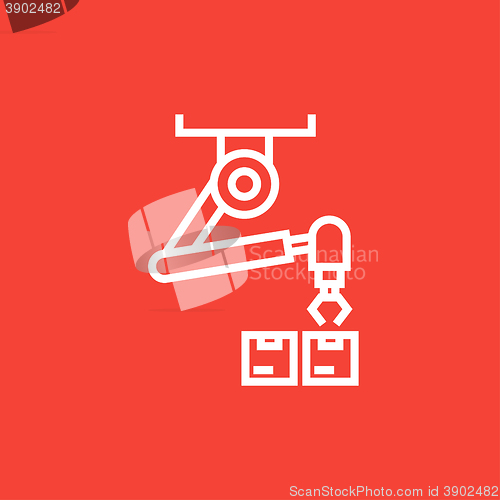 Image of Robotic packaging line icon.