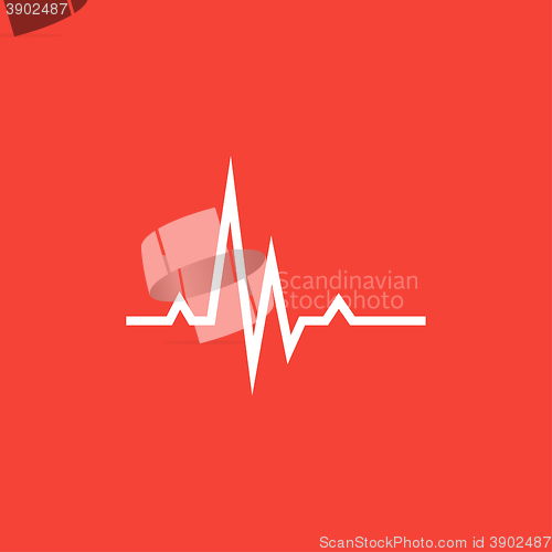 Image of Hheart beat cardiogram line icon.